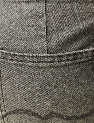 Jeans bootcut cropped taille haute denim gris femme