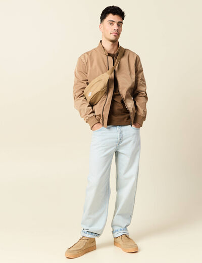 T-shirt en coton manches courtes marron homme
