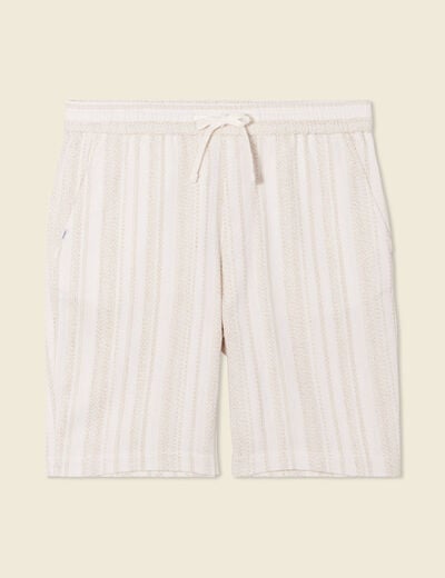 Short droit en tricot ecru homme
