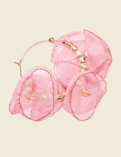 Boucles d'oreilles créoles vieux rose femme