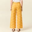 Pantalon large brodé jaune femme