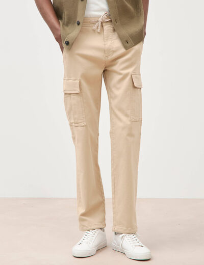 Pantalon battle longueur 32 beige homme