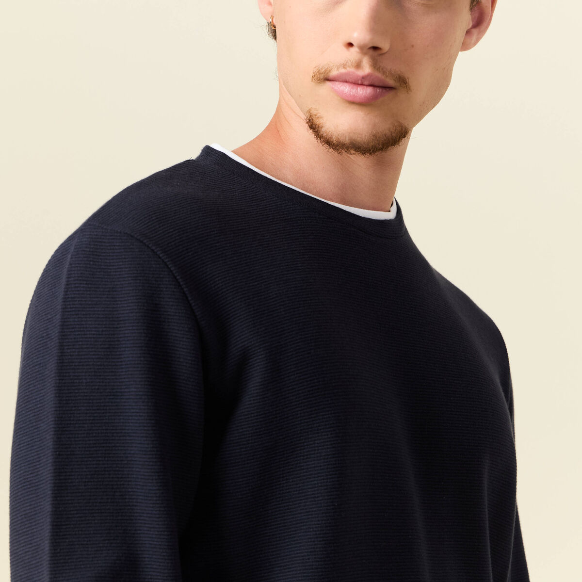 T-shirt manches longues bleu marine homme