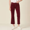 Pantalon bootcut velours prune femme