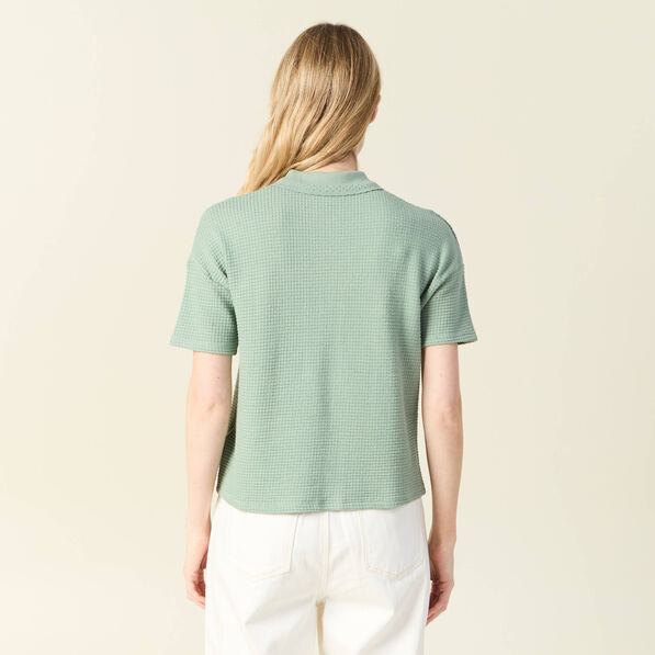 polo en maille vert kaki femme Polo en maille vert kaki femme