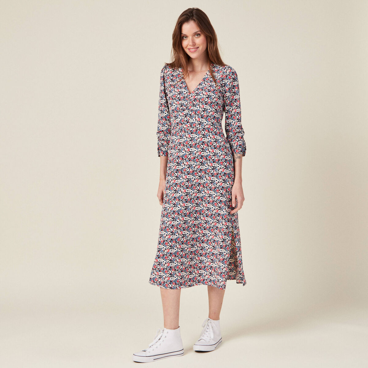 Robe longue éco-responsable bleu marine femme