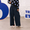 Pantalon ample taille standard bleu marine femme