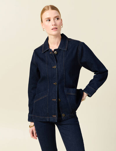 Blouson surchemise en jean denim brut femme