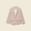 Blazer ajust&eacute; manches longues doubl&eacute; beige femme