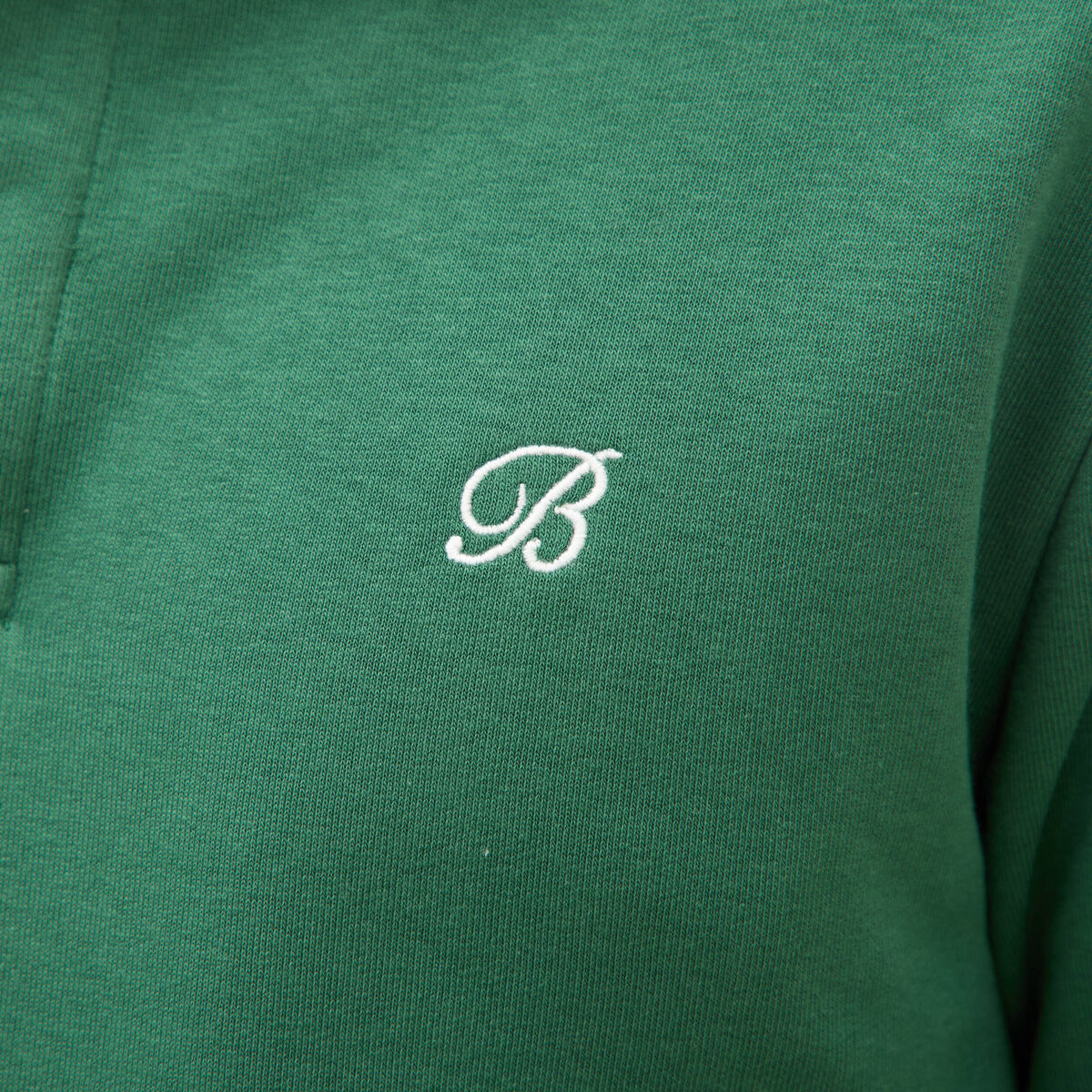 Polo manches longues broderie vert homme