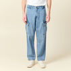 Pantalon cargo en coton denim bleach homme