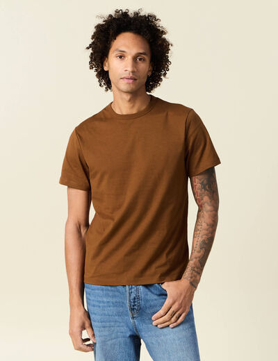 T-shirt éco-responsable marron homme