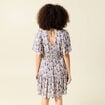 Robe col V manches courtes bleu femme