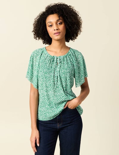 T-shirt manches courtes vert femme
