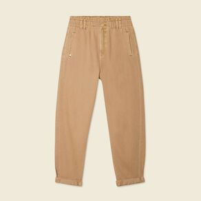 Jeans slouchy 7/8ème vert kaki femme