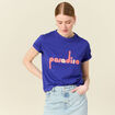 T-shirt éco-responsable bleu violet femme