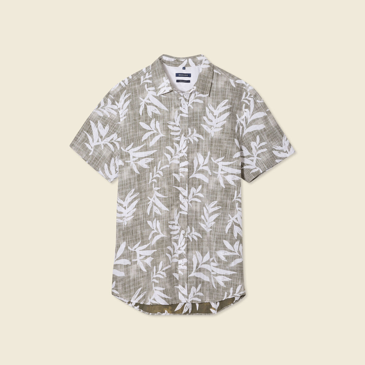 Chemise manches courtes vert kaki homme
