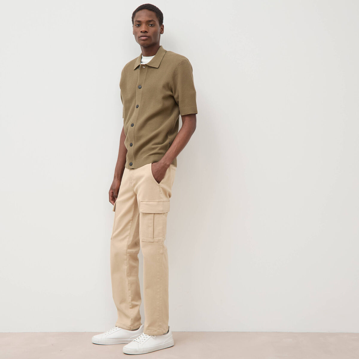 Pantalon battle longueur 32 beige homme