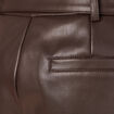 Short similicuir ceinturé marron foncé femme