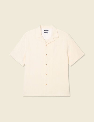 Chemise manches courtes ecru homme