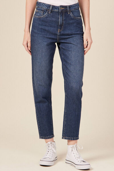 Jeans mom 7/8ème denim brut femme