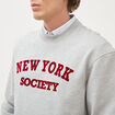 Sweat droit col rond manches longues gris clair homme