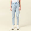 Jeans mom 7/8ème denim snow bleu femme