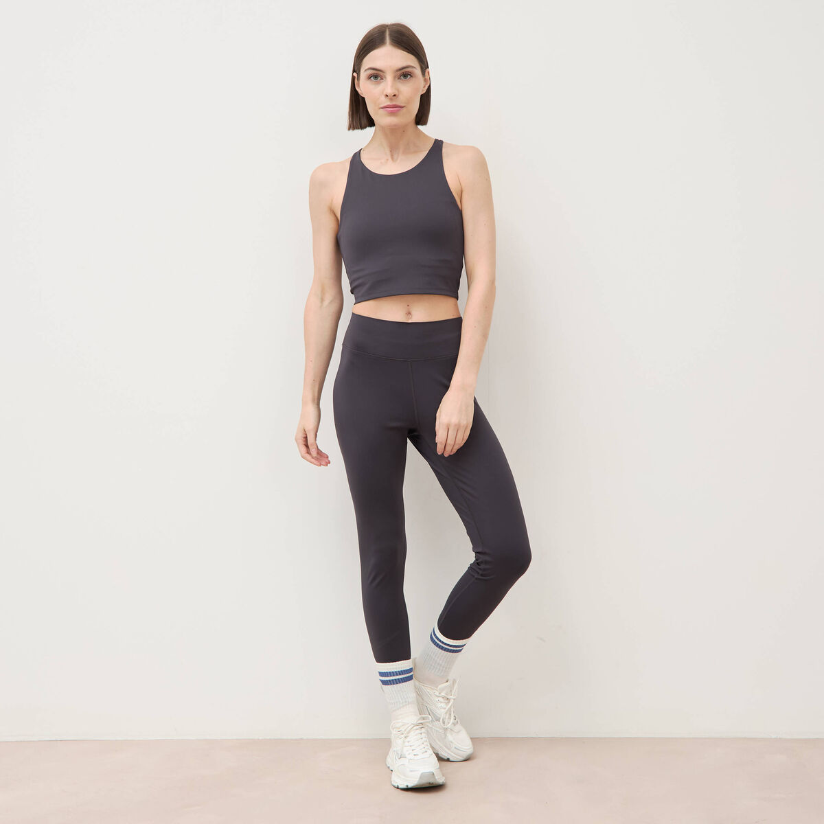 Leggings gris fonc&eacute; femme