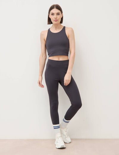 Leggings gris fonc&eacute; femme