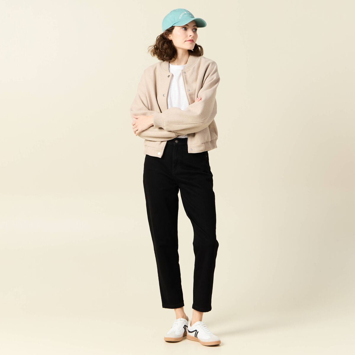 Jeans mom 7/8ème denim noir femme