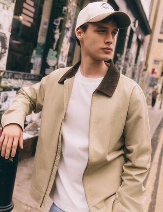 Blouson oversize court beige homme