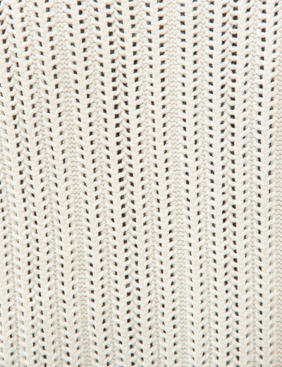 Pull sans manches col rond en coton ecru homme