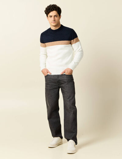 Pull manches longues ecru homme