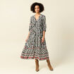Robe longue évasée noir femme