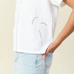 T-shirt manches courtes brodé blanc femme