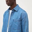 Chemise col am&eacute;ricain manches longues denim stone homme