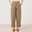 Pantalon loose taille haute vert kaki femme
