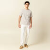 Jeans relax 5 poches denim blanc homme