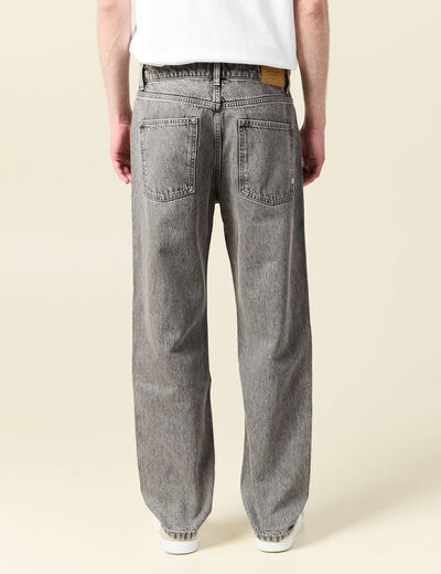 Jeans large relaxed denim gris homme