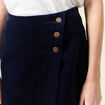 Jupe-short taille haute en velours bleu marine femme
