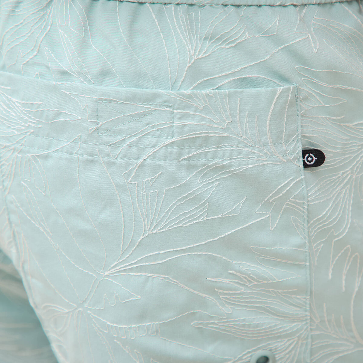 Maillot de bain avec broderie doubl&eacute; bleu gris homme