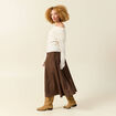 Pull manches longues col bardot ecru femme