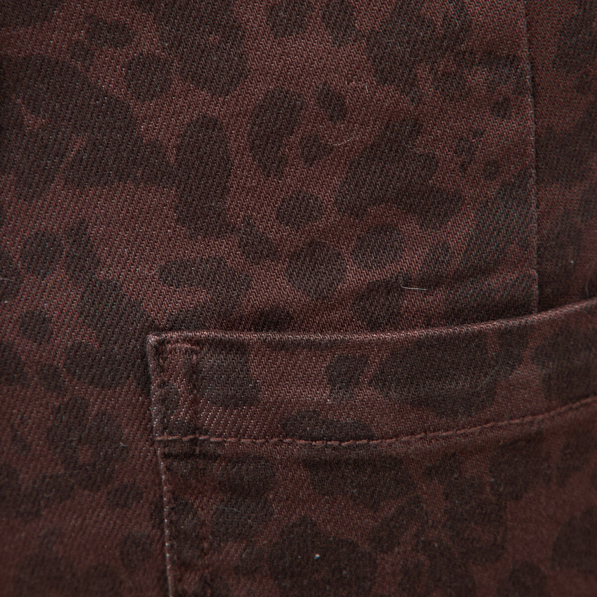 Jeans large cropped taille haute marron chocolat femme