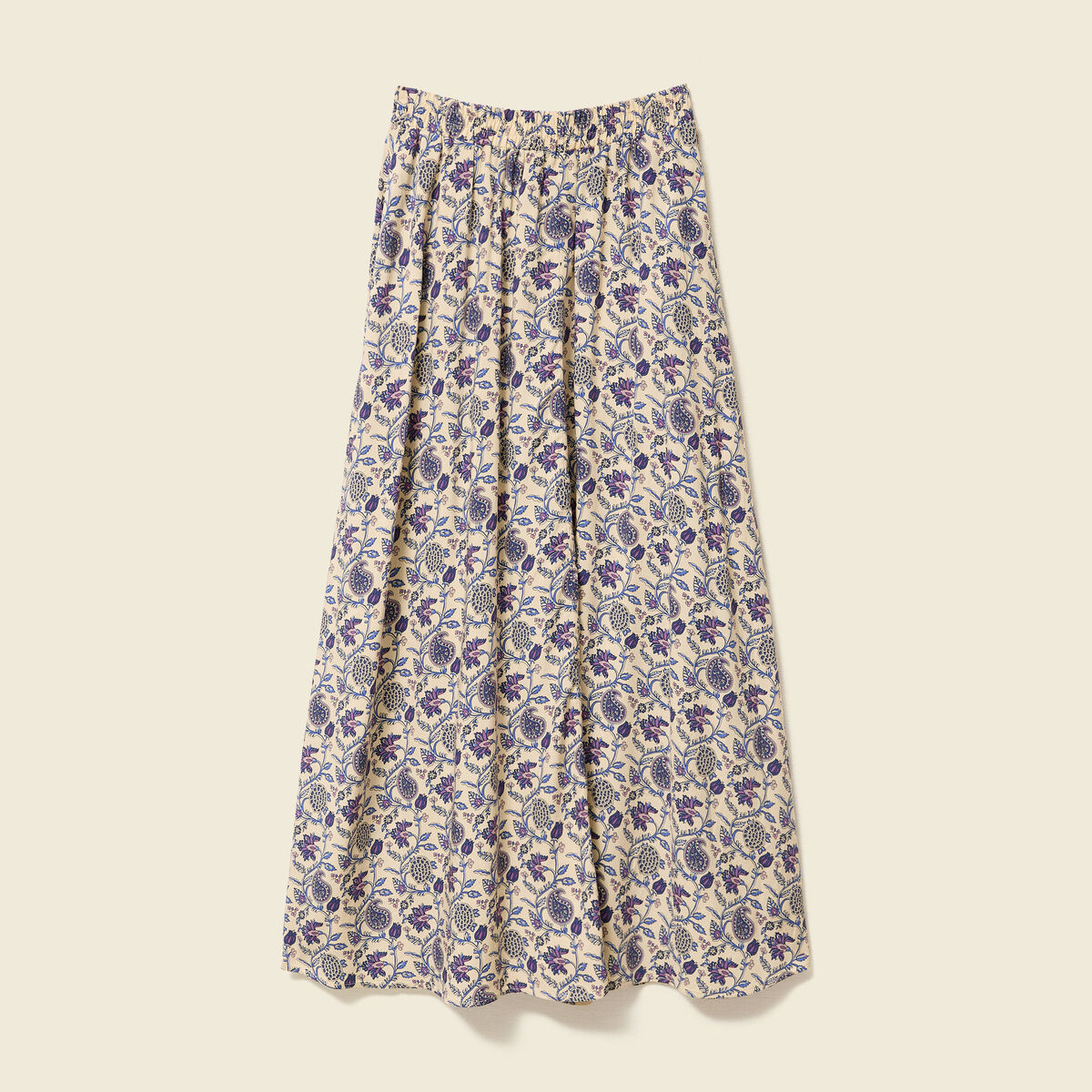 Jupe longue évasée taille standard bleu femme