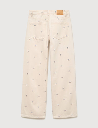 Jeans wide leg taille standard blanc femme