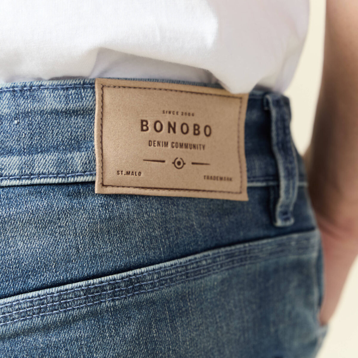 Jeans straight 5 poches denim dirty homme