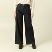Jeans large taille haute denim gris femme