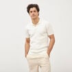 Polo cintr&eacute; manches courtes ecru homme