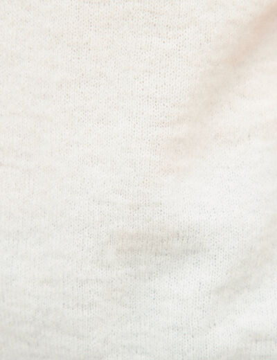 Pull droit court sans manches col rond ecru femme