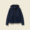 Blouson col montant &agrave; capuche bleu marine homme